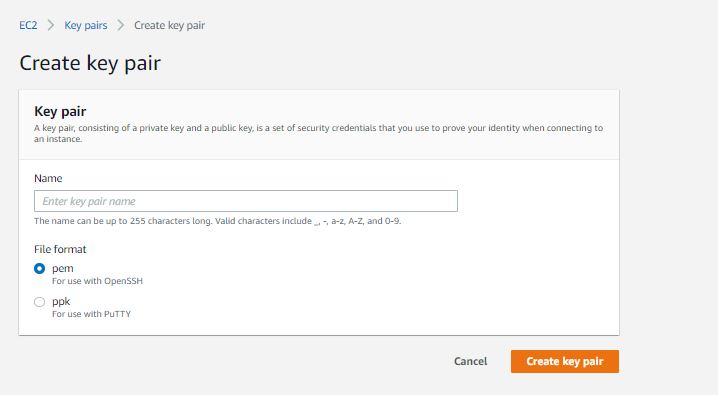 create and download key pair