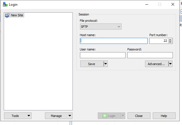 WinSCP Login